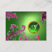 FLORENTINE BAROQUE MONOGRAM GEM groen paars rood Visitekaartje (Achterkant)