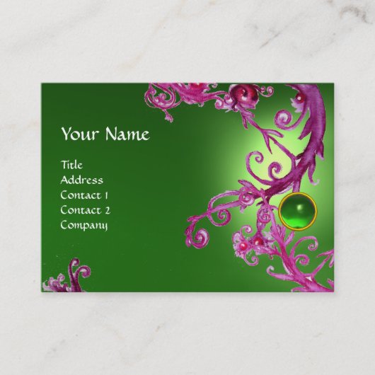 FLORENTINE BAROQUE MONOGRAM GEM groen paars rood Visitekaartje (Voorkant)