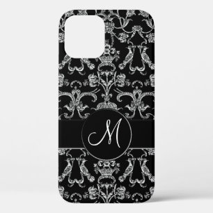 Florentine Damask (Monogram) (Wit) iPhone 12 Hoesje