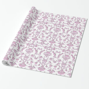 Florentine Damask (roze) Cadeaupapier
