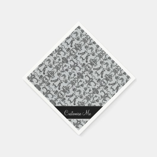  Florentine Damask (zwart) Servetten (Hoek)