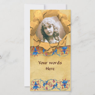 FLORENTINE FLORAL MOTIFS PARCHTIEFFOTO-TEMPLATE FEESTDAGENKAART