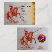 FLORENTINE KNIGHT ON HORSEBACK Monogram gem Visitekaartje (Voorkant / Achterkant)