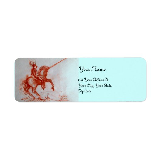 FLORENTINE KNIGHT OP HORSEBACK ETIKET (Voorkant)