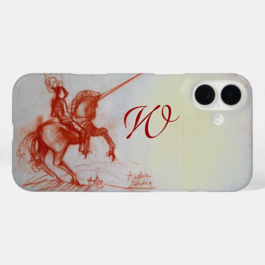 FLORENTINE KNIGHT OP HORSEBACK Monogram Case-Mate iPhone Case (Achterkant (horizontaal))
