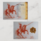 FLORENTINE KNIGHT OP HORSEBACK Monogram eggshell Visitekaartje (Voorkant / Achterkant)