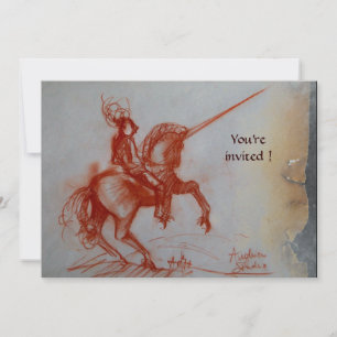 FLORENTINE KNIGHT OP HORSEBACK parchment Silver Kaart