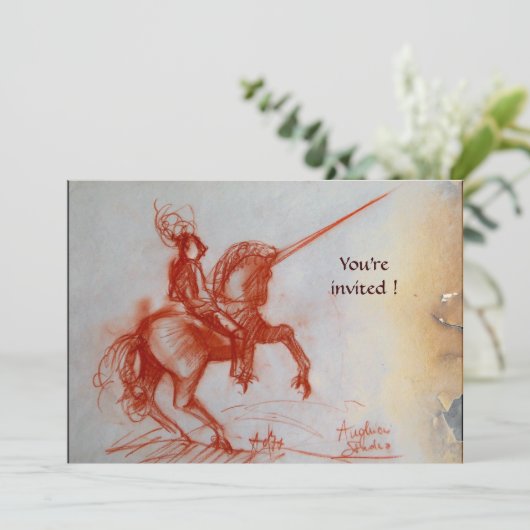 FLORENTINE KNIGHT OP HORSEBACK-perkament Kaart (Staand voorkant)