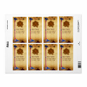 FLORENTINE PARCHMENT BROWN WAX SEAL MONOGRAM ETIKET (Full Sheet)