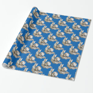FLORENTINE RENAISSANCE ANGEL Blue Cadeaupapier