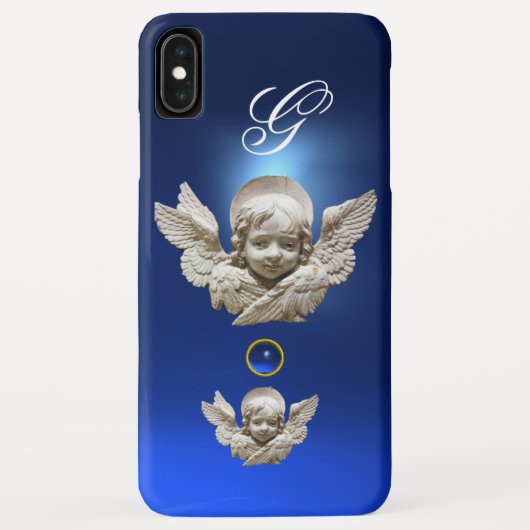FLORENTINE RENAISSANCE ANGEL Blue Gem Monogram Case-Mate iPhone Case (Achterkant)
