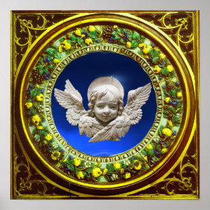 FLORENTINE RENAISSANCE ANGEL MET FLORAL CROWN POSTER