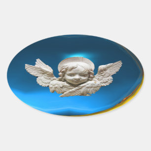 FLORENTINE RENAISSANCE ANGEL OVALE STICKER
