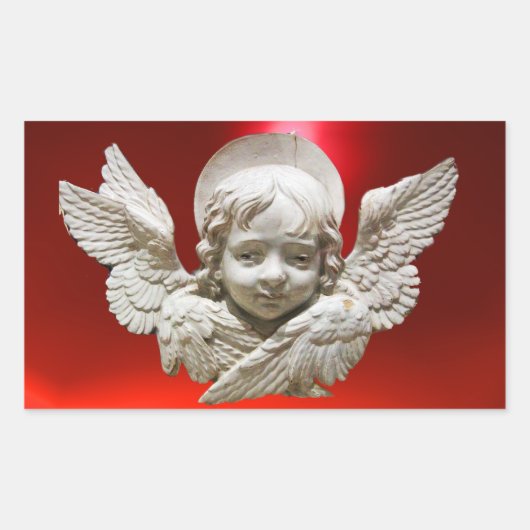 FLORENTINE RENAISSANCE ANGEL RECHTHOEKIGE STICKER (Voorkant)