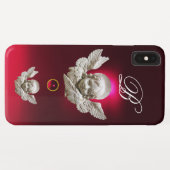 FLORENTINE RENAISSANCE ANGEL Red Burgundy Monogram Case-Mate iPhone Case (Achterkant (horizontaal))