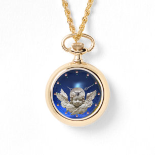 FLORENTINE RENAISSANCE ANGEL, saffier blauw Horloge