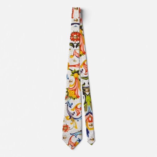 FLORENTINE RENAISSANCE FLORAL SWIRLS, FLOWERS STROPDAS (Voorkant)