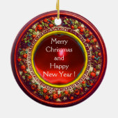 FLORENTINE RENAISSANCE FRUITS Photo Template Ruby Keramisch Ornament (Achterkant)