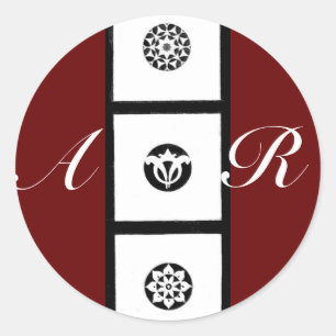 FLORENTINE RENAISSANCE HARMONOGRAM, rood Ronde Sticker