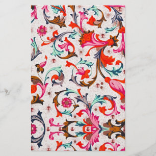 FLORENTINE RENAISSANCE RED FLORAL SWIRLS, FLOWERS BRIEFPAPIER