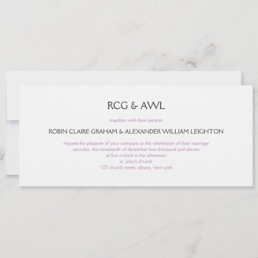 Florentine :: Violet :: faire-part de mariage (Devant)