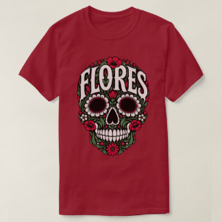 flores achternaam suiker schedel t-shirt