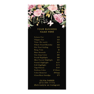 Flores aquarelles Menu Service Tarifs Salon