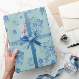 Flores azules cadeaupapier