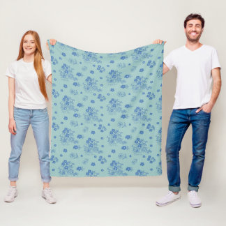 Flores azules fleece deken