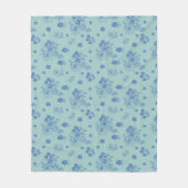 Flores azules fleece deken (Voorkant)