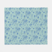 Flores azules fleece deken (Voorkant (Horizontaal))