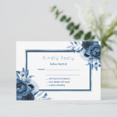 flores bleu marine mariage chic blanc RSVP (Debout devant)