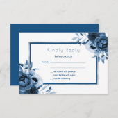 flores bleu marine mariage chic blanc RSVP (Devant / Derrière)