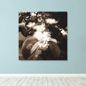 flores brancas2 canvas afdruk (Insitu (Houten vloer))