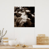 flores brancas2 poster (Keuken)