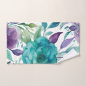 Flores d'aquarelle bleu Rose pourpre (Serviette à main)