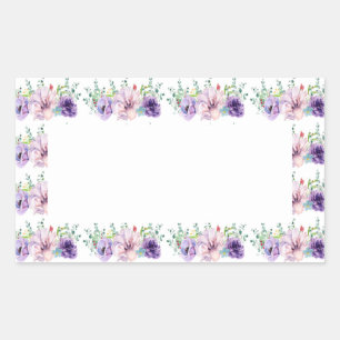 Flores d'aquarelle violette et rose Sticker