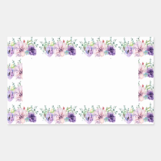 Flores d'aquarelle violette et rose Sticker (Devant)