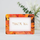 Flores d'automne Carte de remerciements d'or (Debout devant)