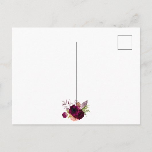 Flores de douche nuptiale invitation bordeaux (Dos)