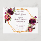 Flores de douche nuptiale invitation bordeaux (Devant)