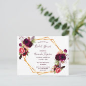 Flores de douche nuptiale invitation bordeaux (Debout devant)