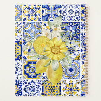 Flores de mosaïque en bleu et jaune