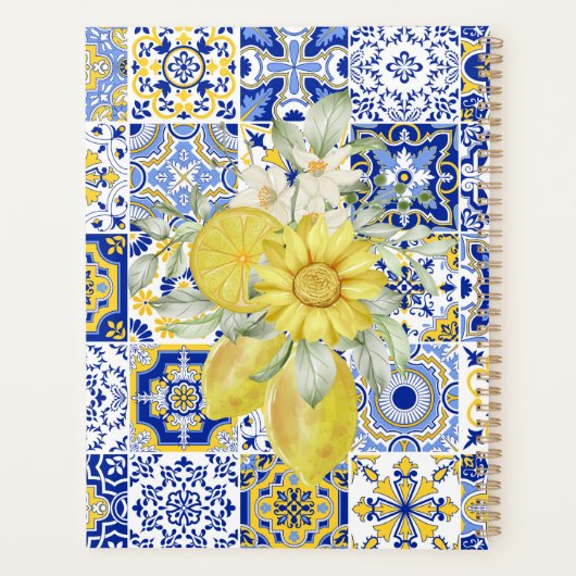 Flores de mosaïque en bleu et jaune (Dos)