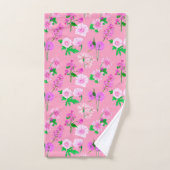 Flores del campo sobre rosa (Serviette à main)