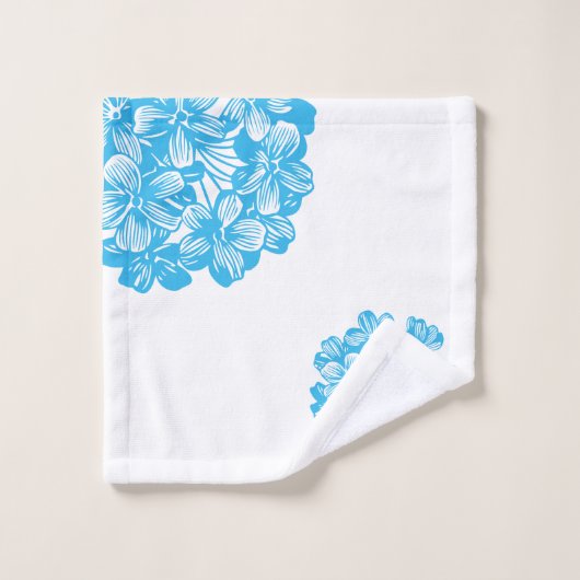 Flores d'Hydrangée Bleue - Fleurs botaniques (Gant de toilette)