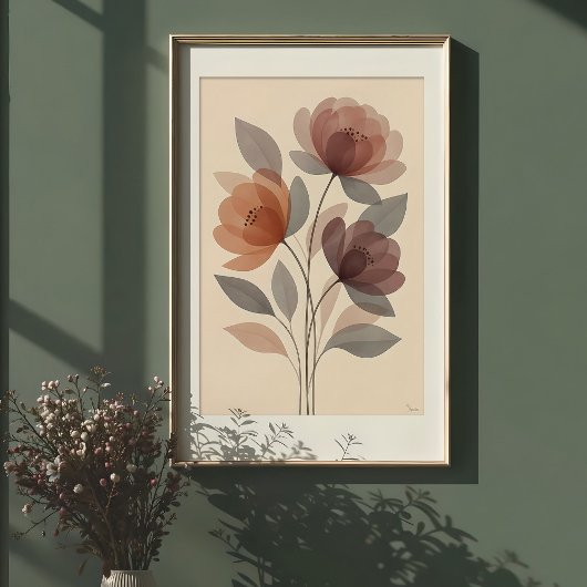 Flores éthériques : Aquarelle Muet Impression flor