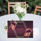 Flores géométriques d'or rose bordeaux