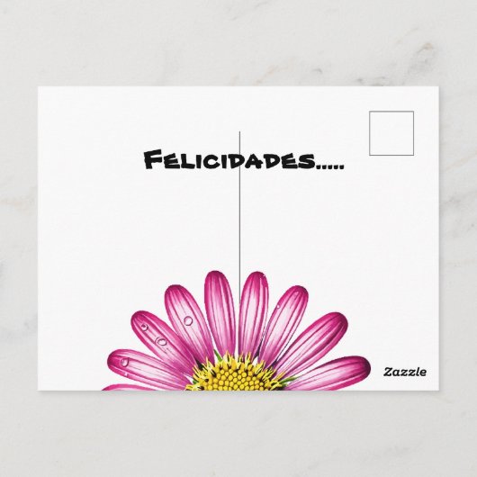 flores gérbera briefkaart (Achterkant)