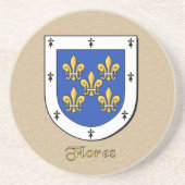 Flores Heraldic Shield Zandsteen Onderzetter (Voorkant)
